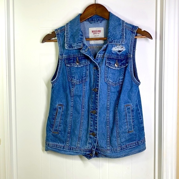 Mossimo Supply CO- Denim Distressed Vest Size M - Picture 1 of 6